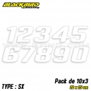 Pack complet 30 stickers numéros - BLANC