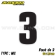 Pack de 3 stickers MX numéros "3" NOIR autocollant