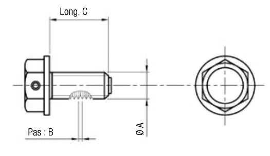 Bouchon de vidange aimanté alu noir M10, M12, M14, M16, M19, M20